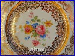 Porcelain plate setting Atlas China Hand painted Gold details