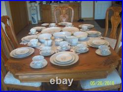 Porzellanfabrik Arzberg Bayern 65 Piece Group Porcelain China PInk & Blue Floral