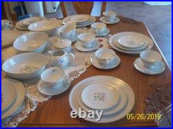 Porzellanfabrik Arzberg Bayern 65 Piece Group Porcelain China PInk & Blue Floral