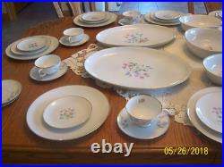 Porzellanfabrik Arzberg Bayern 65 Piece Group Porcelain China PInk & Blue Floral