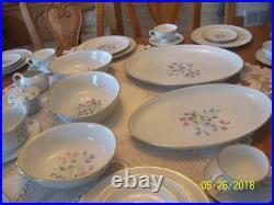 Porzellanfabrik Arzberg Bayern 65 Piece Group Porcelain China PInk & Blue Floral