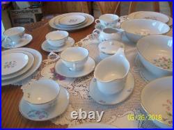 Porzellanfabrik Arzberg Bayern 65 Piece Group Porcelain China PInk & Blue Floral