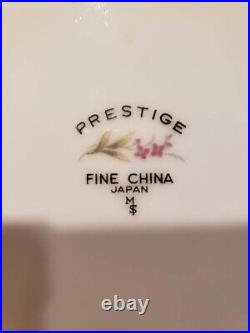 Prestige Fine China Set + Gravy Boat Floral & Gold Rim Japan
