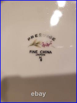 Prestige Fine China Set + Gravy Boat Floral & Gold Rim Japan