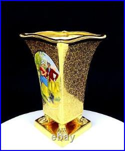 Princeton China Gold Encrusted Courting Couple 8 1/2 Portrait Vase