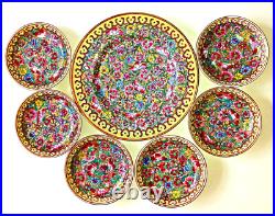 QianLong Dynasty Chinese 7 Piece Porcelain Gold Serving Set 1736
