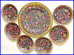 QianLong Dynasty Chinese 7 Piece Porcelain Gold Serving Set 1736
