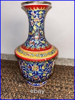 Qianlong Colour Enamel Porcelain Gilt Beauty Belle Flower/ Women Bottle Vase 8