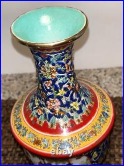 Qianlong Colour Enamel Porcelain Gilt Beauty Belle Flower/ Women Bottle Vase 8