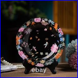 Qianlong Marked Colour Enamels Porcelain Gold Dragon Tea Cup Bowl Tray Set