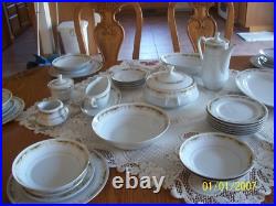 Queen Anne Signature Collection Vtg Porcelain China Grouping 43 Piece Grouping