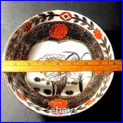RARE Antique Chinese Imari Bowl Porcelain Chinoiserie 8 diam Heavy Gold Moriage