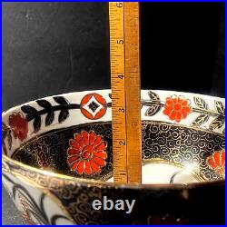 RARE Antique Chinese Imari Bowl Porcelain Chinoiserie 8 diam Heavy Gold Moriage