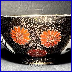 RARE Antique Chinese Imari Bowl Porcelain Chinoiserie 8 diam Heavy Gold Moriage