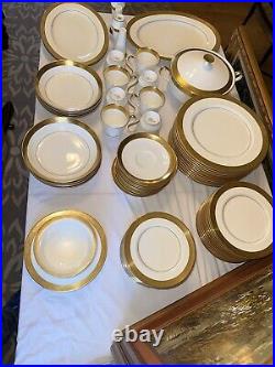 RARE MIKASA PALATIAL GOLD 74 PIECE Complete Set Bone China BOWLS PLATES CUPS Lot