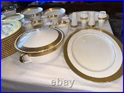 RARE MIKASA PALATIAL GOLD 74 PIECE Complete Set Bone China BOWLS PLATES CUPS Lot