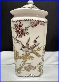 RARE Set of 3 222 Fifth ADELAIDE GOLD Porcelain Storage Canisters New w Tags