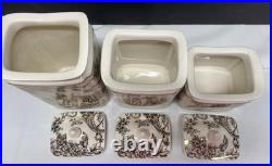 RARE Set of 3 222 Fifth ADELAIDE GOLD Porcelain Storage Canisters New w Tags