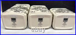 RARE Set of 3 222 Fifth ADELAIDE GOLD Porcelain Storage Canisters New w Tags