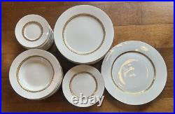 RETRONEU IMPERIAL GOLD SET Porcelain with 22K Gold Band. 44 Piece Service For 8 RETRONEU IMPERIAL GOLD SET Porcelain with 22K Gold Band. 44 Piece Service For 8