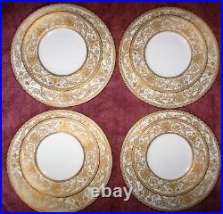 ROYAL WORCESTER EMBASSY GOLD-Four Dinner Plates&Four Salad Plates-Excellent