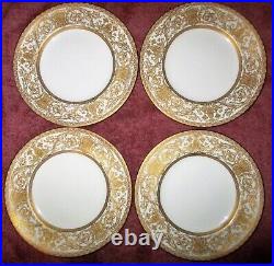 ROYAL WORCESTER EMBASSY GOLD-Four Dinner Plates&Four Salad Plates-Excellent