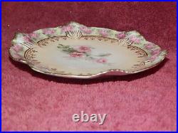 RS Prussia China Floral Gold Trim Plate Dish pre-1918