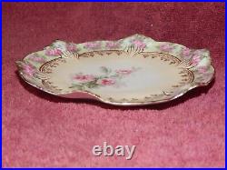 RS Prussia China Floral Gold Trim Plate Dish pre-1918