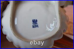R. P. M. Porcelain China Divided Center Handled Serving Bowl Gold Scroll Design