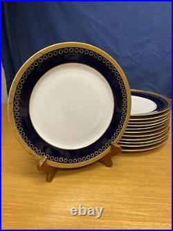 Rare 12 WEIMAR Harmonie 7328 Echt Kobalt Blue/Gold 10 1/2 Dinner Plates