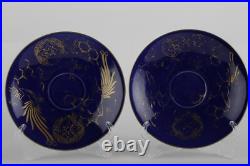 Rare 18th century Antique Japanese Chinese export porcelain blue and Gold plates