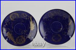 Rare 18th century Antique Japanese Chinese export porcelain blue and Gold plates