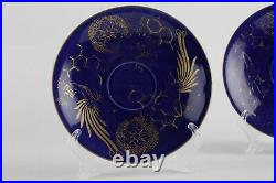 Rare 18th century Antique Japanese Chinese export porcelain blue and Gold plates