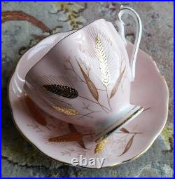 Rare Antique (1920s) Pink Queen Anne English Bone China Gold Gilded Tea Set