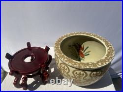 Rare Chinese Porcelain Fish Bowl Planter Tongzhi Mark, Hand-Painted