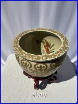 Rare Chinese Porcelain Fish Bowl Planter Tongzhi Mark, Hand-Painted