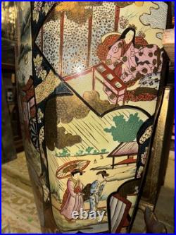 Rare Large China Gold Paint HandPainted Porcelain Antique Vase Stunning