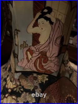 Rare Large China Gold Paint HandPainted Porcelain Antique Vase Stunning