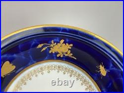 Rare Sevres 1848 Lapis Lazuli blue porcelain plate, signed by Moulder & Gilder