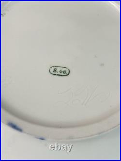 Rare Sevres 1848 Lapis Lazuli blue porcelain plate, signed by Moulder & Gilder
