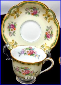 Rare Victorian Gold Floral 12 pc Demitasse Espresso Cup & Saucer Noritake Albany