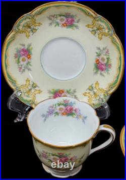 Rare Victorian Gold Floral 12 pc Demitasse Espresso Cup & Saucer Noritake Albany