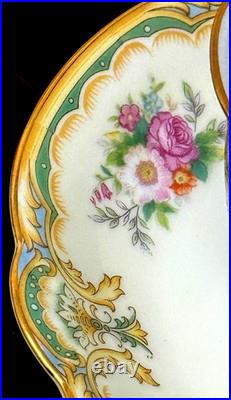 Rare Victorian Gold Floral 12 pc Demitasse Espresso Cup & Saucer Noritake Albany