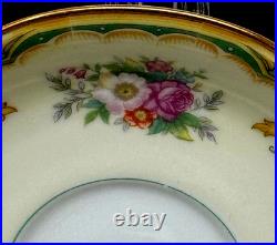 Rare Victorian Gold Floral 12 pc Demitasse Espresso Cup & Saucer Noritake Albany