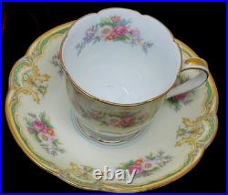 Rare Victorian Gold Floral 12 pc Demitasse Espresso Cup & Saucer Noritake Albany