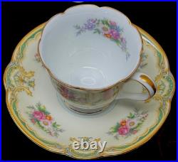 Rare Victorian Gold Floral 12 pc Demitasse Espresso Cup & Saucer Noritake Albany