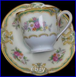 Rare Victorian Gold Floral 12 pc Demitasse Espresso Cup & Saucer Noritake Albany