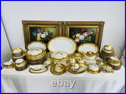 Rare Vnt Limoges France gold-encrusted China For 10 with Royal China gold stamp