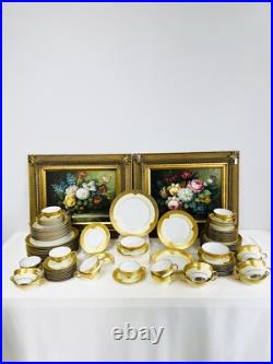 Rare Vnt Limoges France gold-encrusted China For 10 with Royal China gold stamp