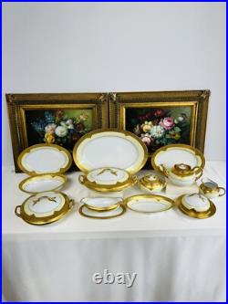 Rare Vnt Limoges France gold-encrusted China For 10 with Royal China gold stamp